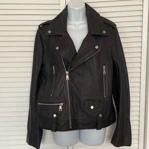 7 for All Mankind moto genuine leather jacket L